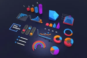 Imagen de gráficos que hacen alución al analisis de datos y big data